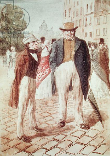 Illustration from 'Bouvard et Pecuchet' by Gustave Flaubert (1821-80) (coloured engraving)